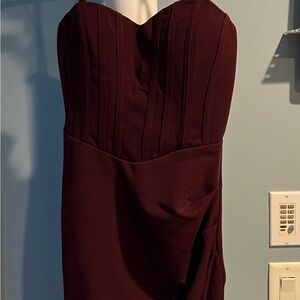 Windsor Deep Burgundy Strapless Dress